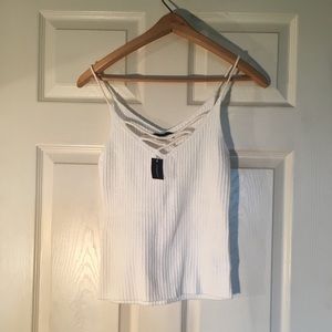 American Eagle Cross Front Ribbed Tank